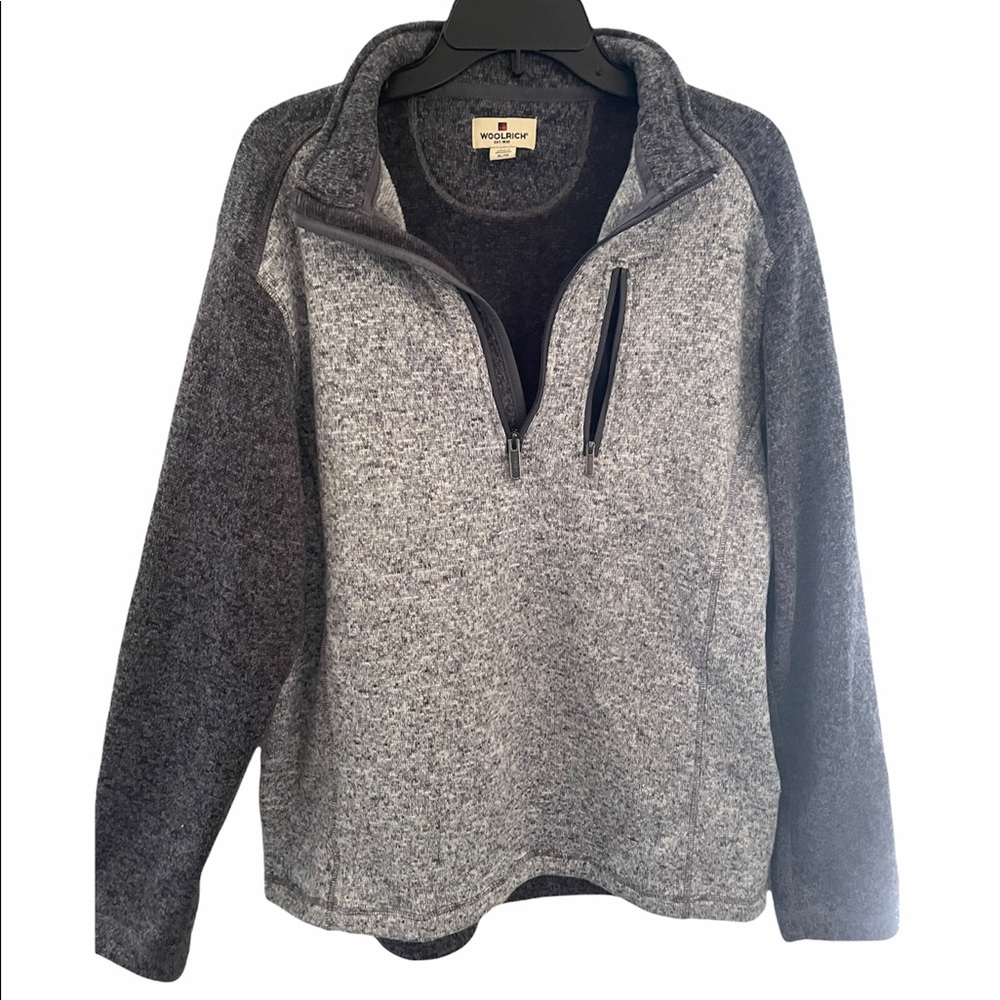 Woolrich angler 1/4 zip grey sweater jacket